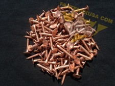 1" Annular RING Shank Copper Roofing Nails 11 gauge 3/4lb (approx. 170 pcs)