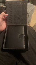 Filofax Dorset Personal Organizer Vintage Vtg 2003  BLACK Italian Leather