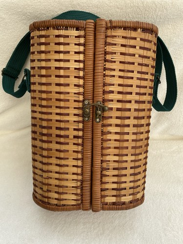 Wicker wine bottle carrier - wine,