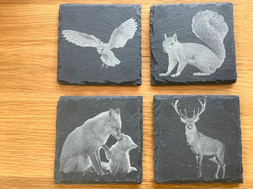 Wildlife slate coasters - slate,