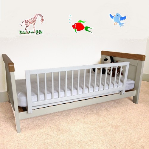 White wooden bed guard 110cm - bed,