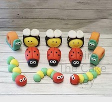 Handmade 100% edible mini critters bugs animals cake toppers x 12 - Set 2