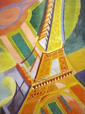 Magnificent Paris Eiffel Tower R. Delaunay Tile Mural Backsplash Marble Ceramic