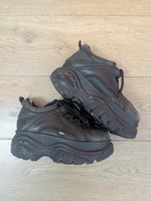 Buffalo Platform Trainers Shoes Women's Size EU 36 UK 3 Black Leather Used