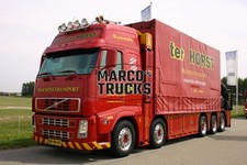 Truck Photo Volvo FH 1660 Tarpaulin Semi-Truck Netherlands Red Horst Machin #i1yq