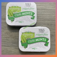M&S Curiously Extra Strong Mints Sugar Free 2 X 18g Peppermint Sweets Tin Vegan