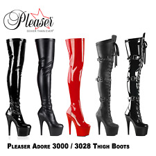 Pleaser Adore 3000 / 3028 7 Inch High Heel Platform Thigh High Boots