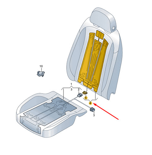 Audi front seat backrest - a4,