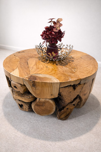 Solid teak root coffee table - root,