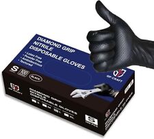 100 pcs Heavy Duty Mechanic Nitrile Black/Orange Disposable 8 MIL Diamond Gloves