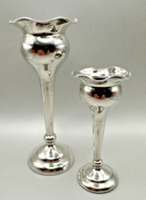 Pair of Antique Silver Vases - Birmingham 1917 Joseph Gloster