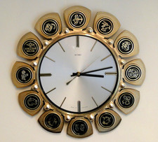 Metamec Vintage Astrological Zodiac Star Signs Wall Clock Retro 60s 70s Working