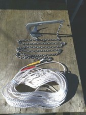 2kg Bruce  boat anchor kit 5m  Of 6mm chain 75m 10mm  Rope white