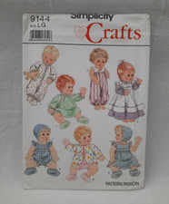 Simplicity Crafts 9144 Baby Doll Wardrobe ~ Kimono Dress ~ Size Large 17"-18" UC