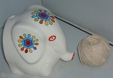 RARE LORD NELSON POTTERY GAYTIME ELEPHANT KNITTING SEWING STRING STORAGE HOLDER