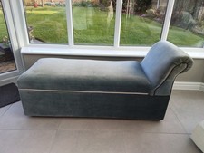Blue Velvet Chaise Longue on