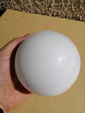 Small Blown White Milk Glass Witch Ball 4" Handmade Spiritual Ornament Rare