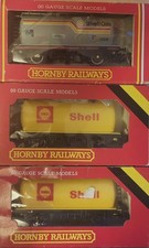 3x Hornby Shell Tank Wagons Oo