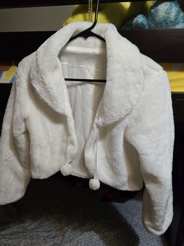 White faux fur - white, bolero
