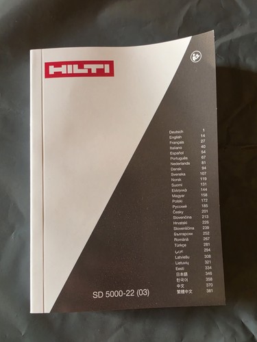 Hilti 5000 instruction - hilti, sd