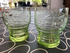 2 x Uranium Glasses. Green