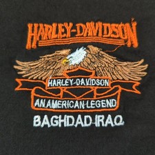 Harley Davidson Mens XL Black Baghdad Iraq Eagle Graphic T Shirt