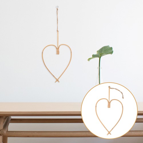 Rattan hearts wall hanging - rattan,