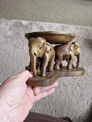 Wooden elephant carving hand - wooden,