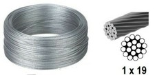 1mm 1.5mm 2mm 3mm Galvanised Steel Metal Wire Rope Cable Rigging Zinc 1x19