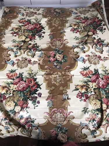 Vintage glazed chintz fabric - vintage,