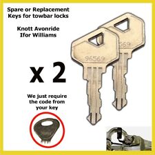 2 x Knott Avonride / Ifor Williams Spare Hitch Lock Key Code 95001 to 99000