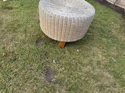 Vintage round woven wicker - vintage,