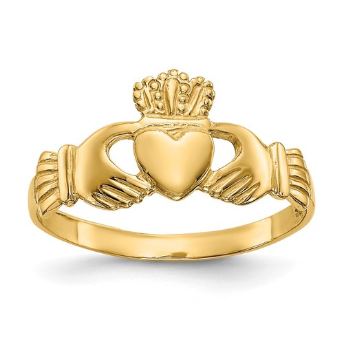 10k polished ladies claddagh - polished,