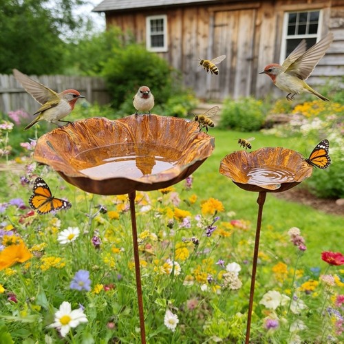 Rust flower shape - rust, bath