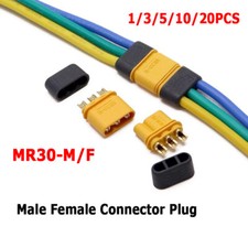 MR30 Male / Female Connector Plug With Sheath - 18AWG Wire Length 10CM for Motor