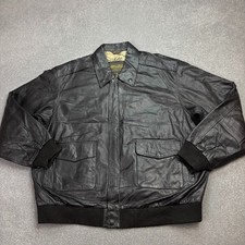 Leather Flying Jacket Adult 3XL XXXL Black A2 USAAF Aviator Military USA Men