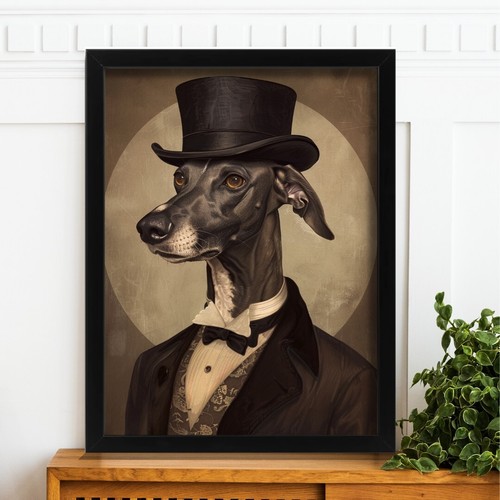 Elegant greyhound top hat - greyhound, in