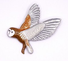 Enamel Barn Owl Bird Fashion