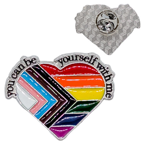 Yourself rainbow pin badge - be,