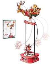 ROKR 3D Wooden Puzzle Santa on Sleigh Gravity Swing Series Christmas Decor Gifts