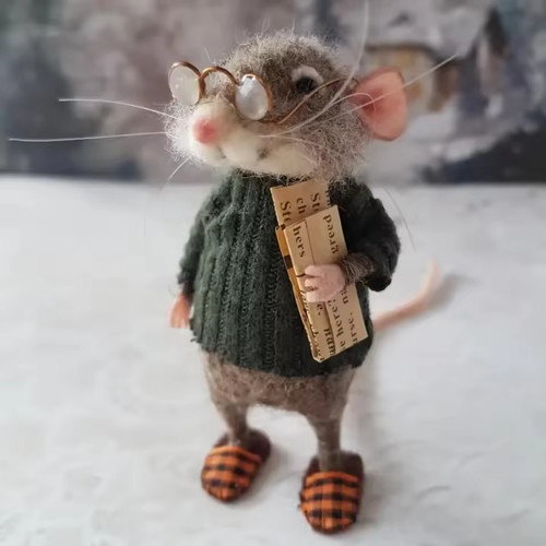 Cute needle felted mouse - mouse, doll