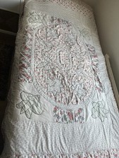Vintage Handmade Patchwork Quilt Single Bed Size Shabby Chic Cottagecore Floral