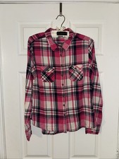 George Ladies Stylish Pink Mix Tartan Check 100% Cotton Shirt (Size: 10)