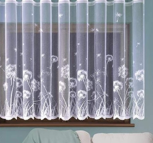 White net curtain dandelion - net,