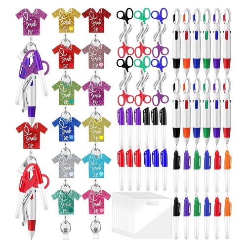 72pc nurse badge reel set - badge,
