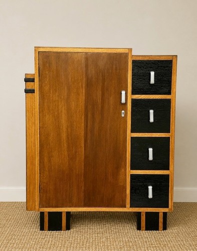Vintage art deco oak cocktail - art,
