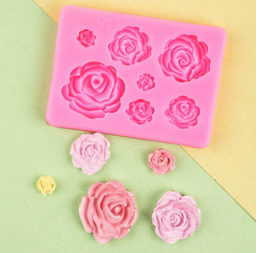 Rose flower silicone fondant - rose,
