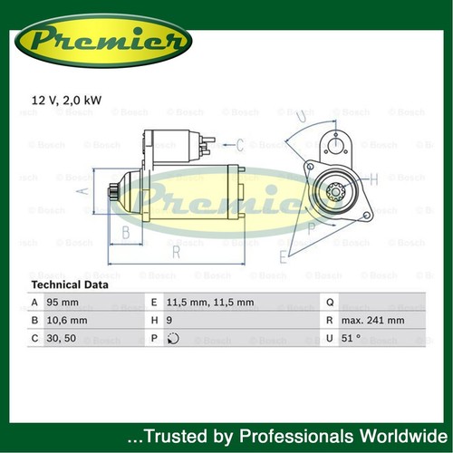 Premier starter motor - motor, fits