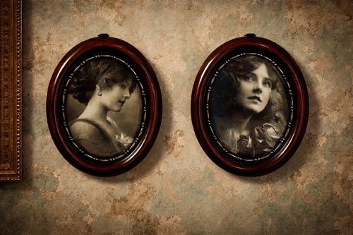 Vintage oval photo frames - x,