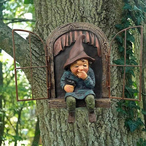Elf out the door window - elf,